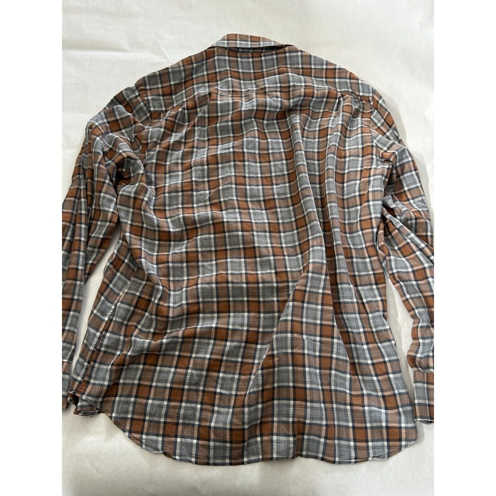 Peter Millar Autumn Fall Color White Plaid Button Knit Dress Shirt Mens XL EUC - Picture 4 of 4